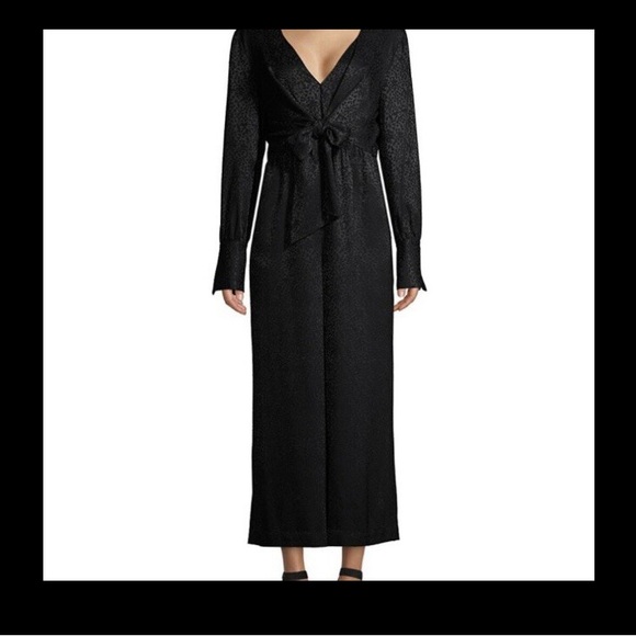 🖤NWT🖤 Elegant Kate Spade Black One Piece Front Tie Pantsuit - Size 0 - Picture 2 of 16